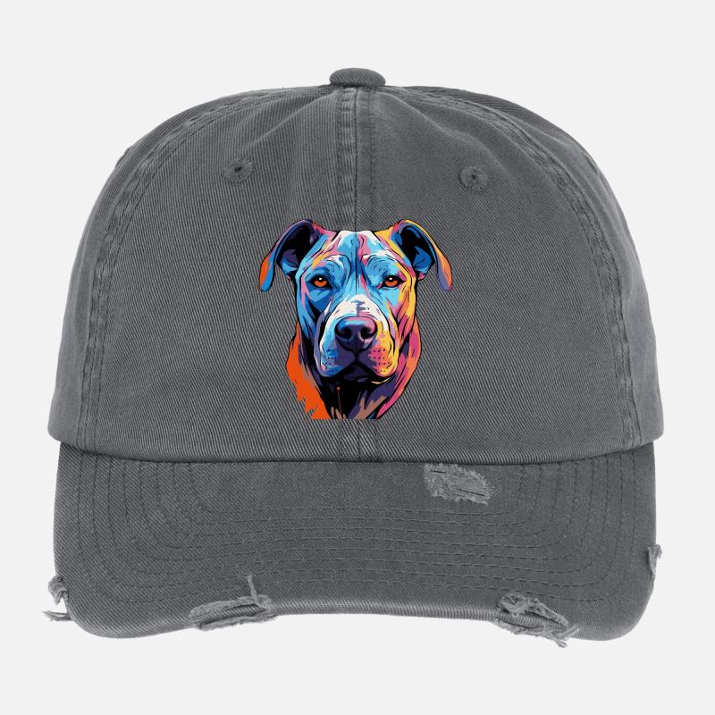 Hund Comic Pop Art Flexfit Vintage Destroyed Cap