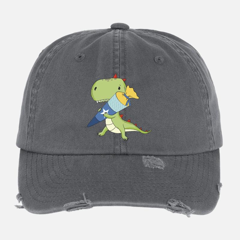 Dino mit Schultüte Flexfit Vintage Destroyed Cap