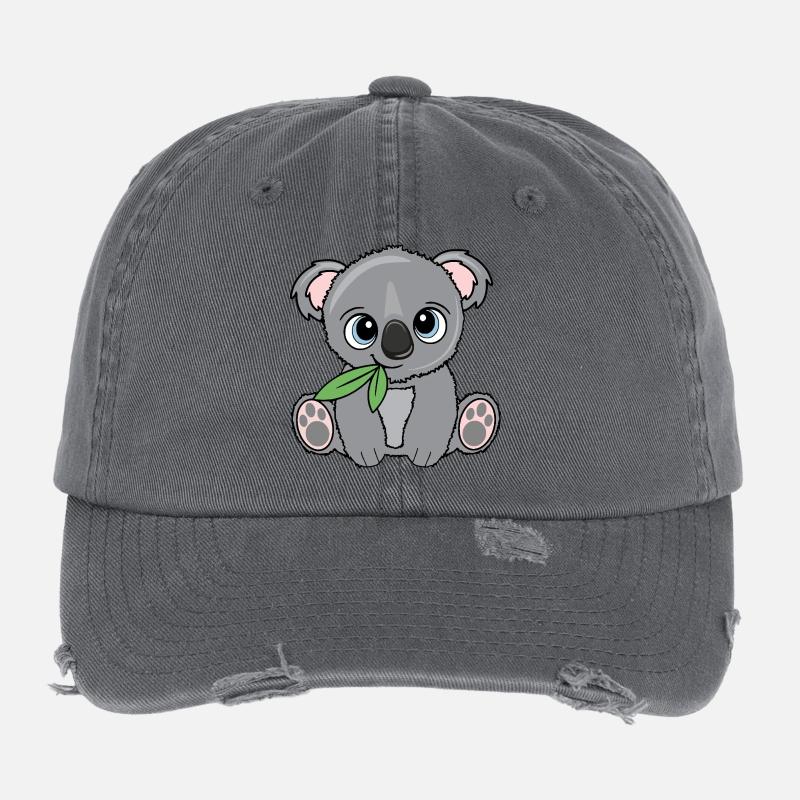 Kleiner Koala mit Blatt Flexfit Vintage Destroyed Cap