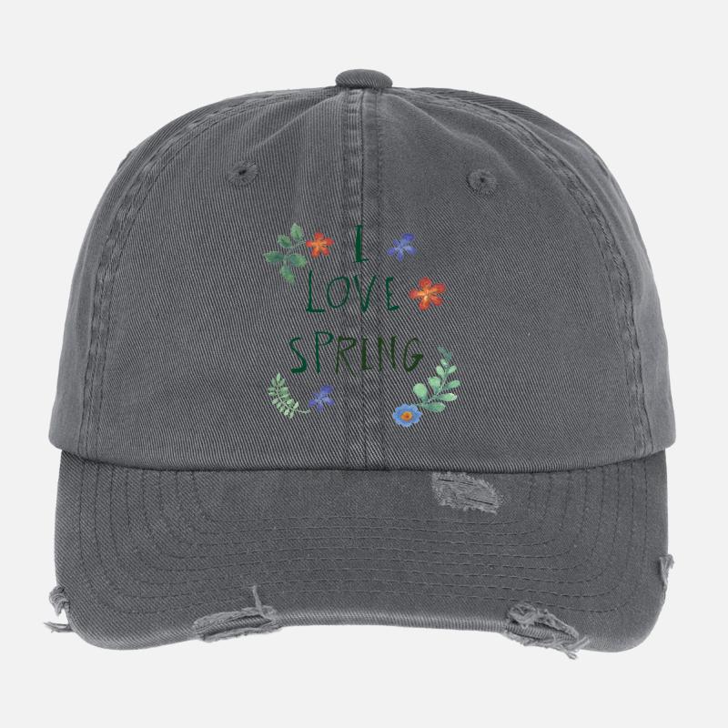 I Love Spring  Flexfit Vintage Destroyed Cap