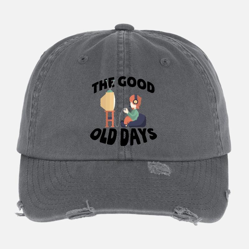 The Good Old Days - Flexfit Vintage Destroyed Cap - dark grey