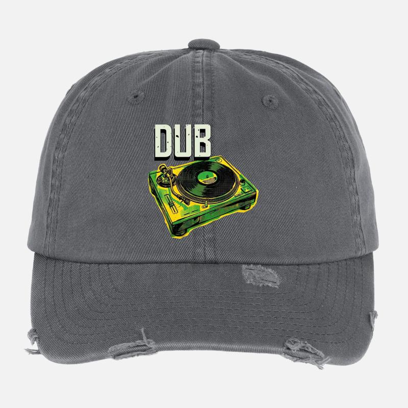 Dub Reggae Turntable Flexfit Vintage Destroyed Cap