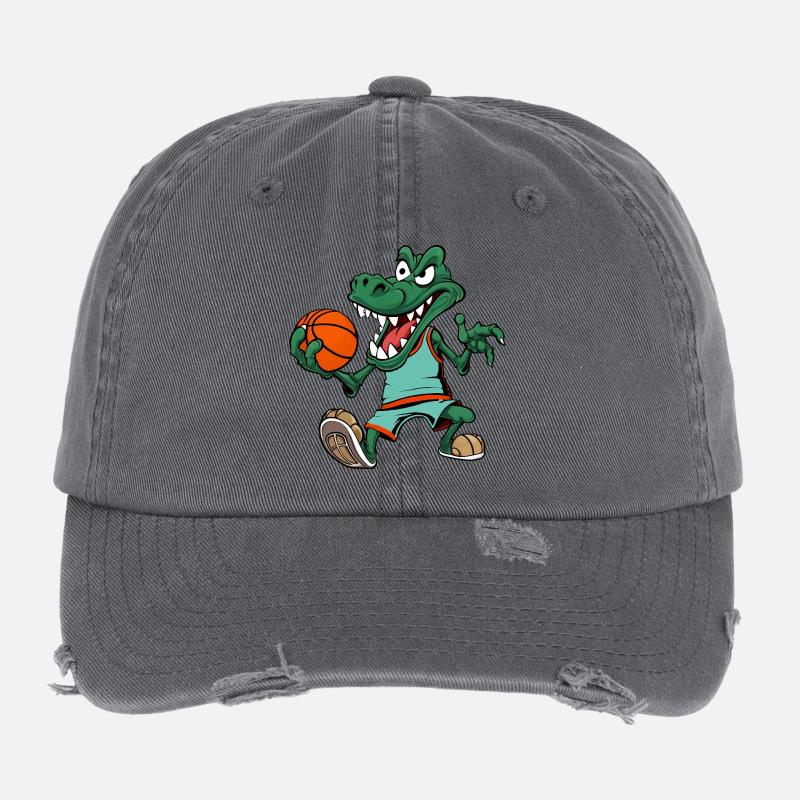 Basketballer Krokodil Flexfit Vintage Destroyed Cap