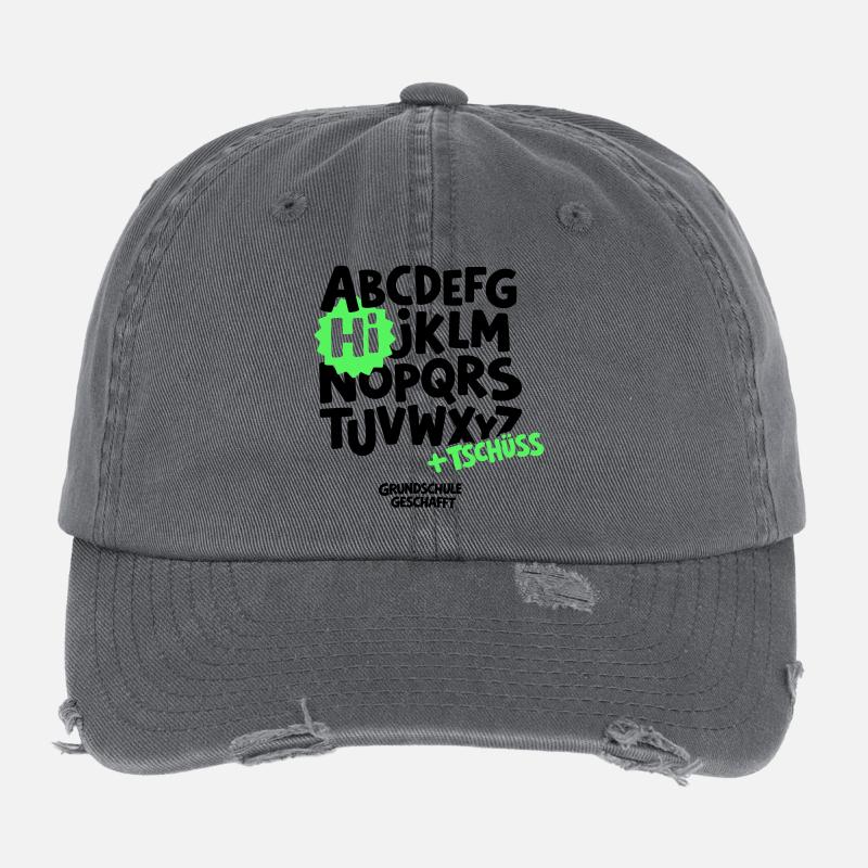 Grundschule Abschluss Shirt ABC Flexfit Vintage Destroyed Cap