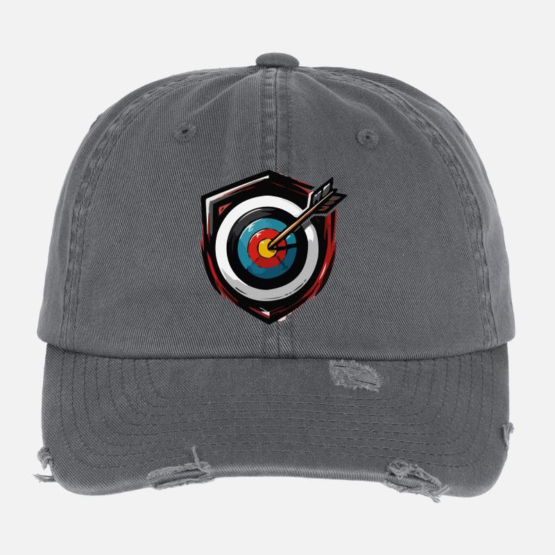 Arrow hits centre Bullseye Flexfit Vintage Destroyed Cap