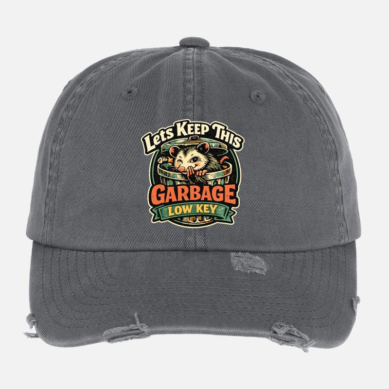Garbage Low Key Waschbär Flexfit Vintage Destroyed Cap