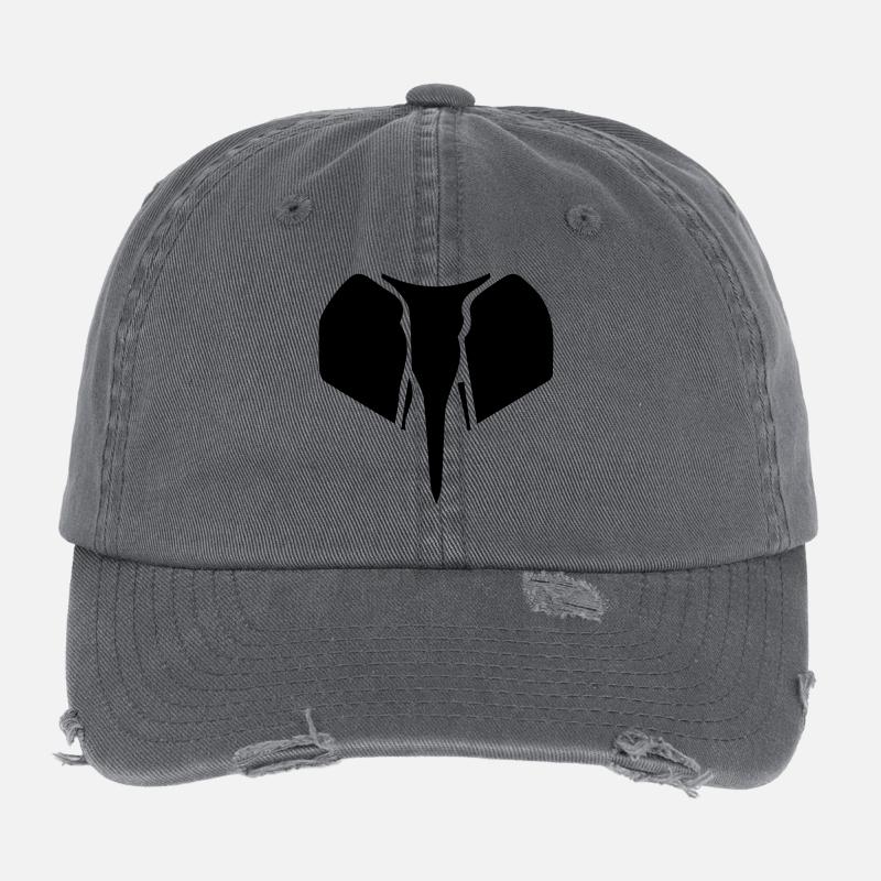 Elephant silhouette Flexfit Vintage Destroyed Cap