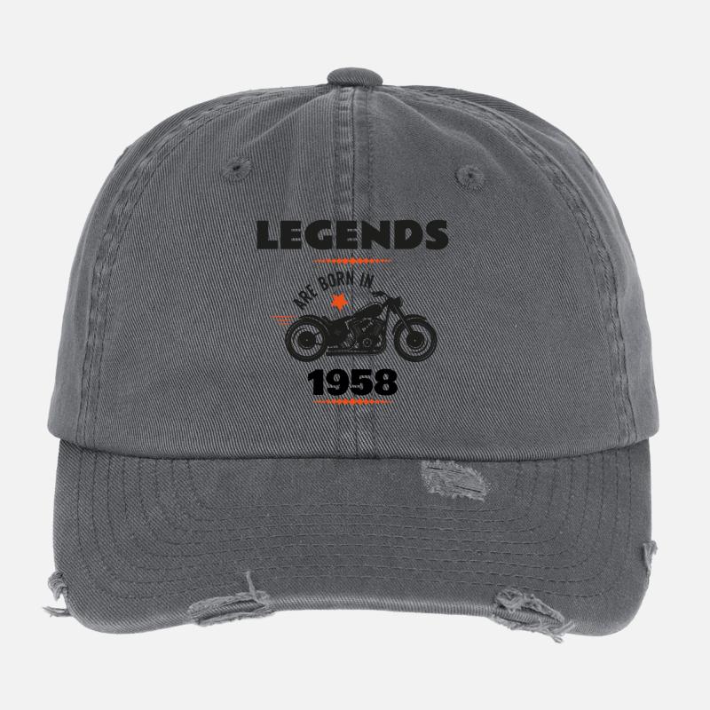 born in 1958 - Flexfit Vintage Destroyed Cap - Dunkelgrau