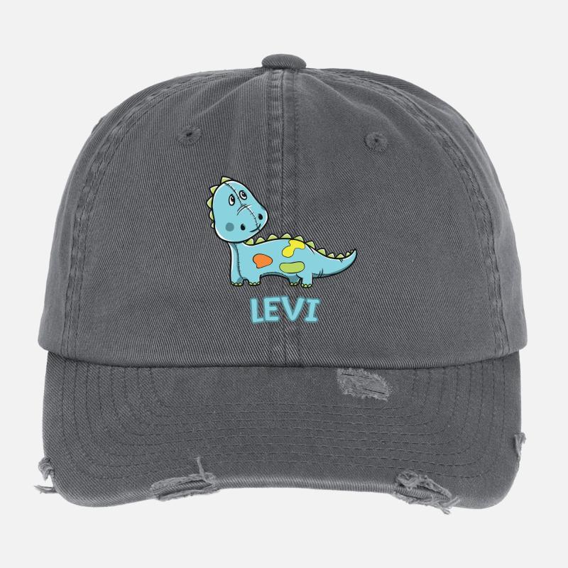 Dinosaurier lustig Kind Levi Geschenk Geburtstag Flexfit Vintage Destroyed Cap