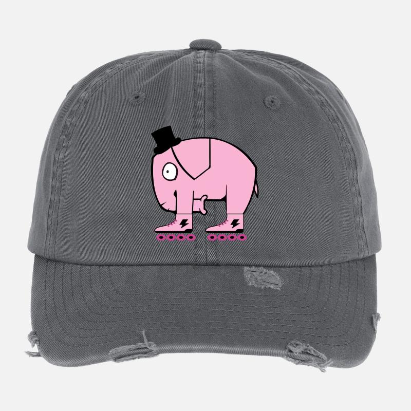 Pinker Elefant Flexfit Vintage Destroyed Cap