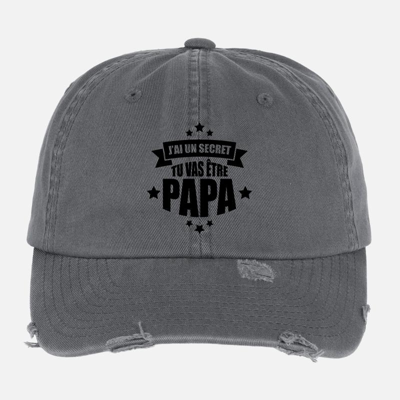 j'ai un secret tu vas être papa Casquette vintage effet usé Flexfit