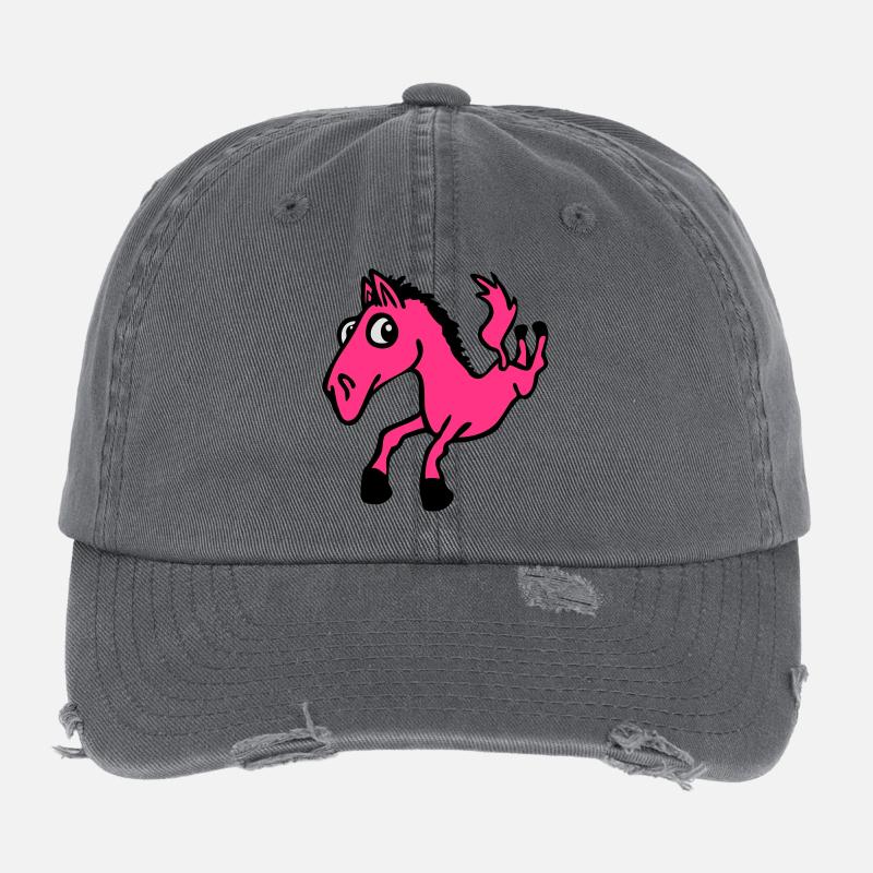 Krasses Pferd Flexfit Vintage Destroyed Cap