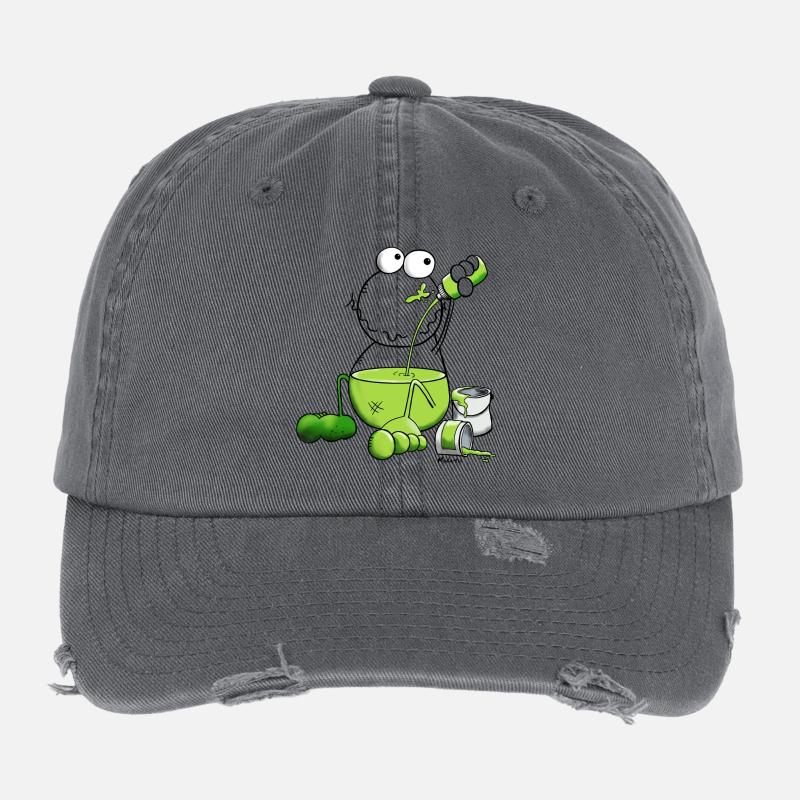 Grenouille Couleur Casquette vintage effet usé Flexfit
