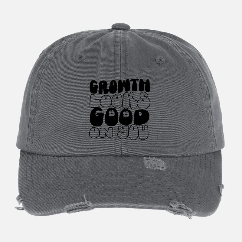 Wachstum steht Ihnen gut - Flexfit Vintage Destroyed Cap - Dunkelgrau