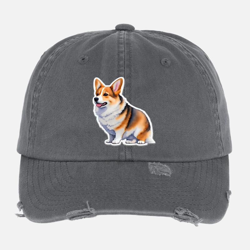 Welsh Corgi Flexfit Vintage Destroyed Cap
