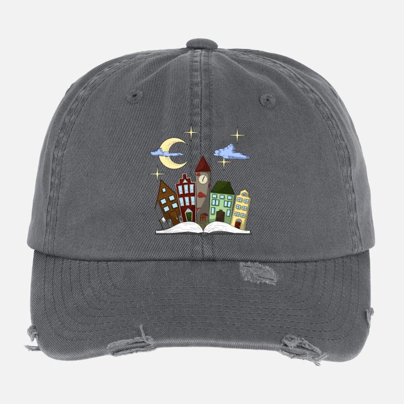 Märchenhafte Stadt der Nächte Flexfit Vintage Destroyed Cap