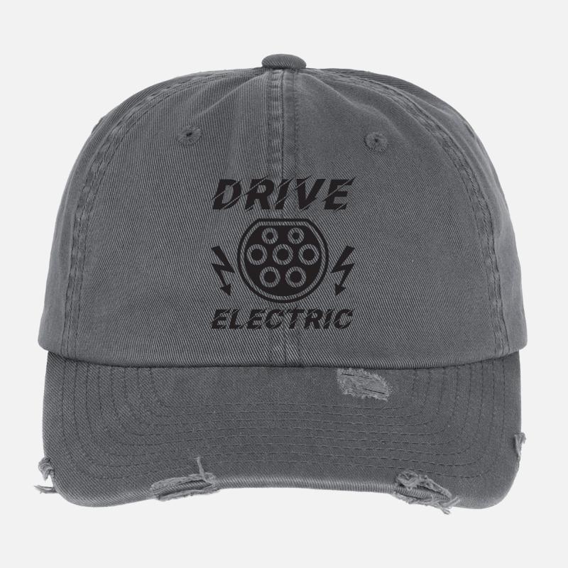 Drive Electric Typ 2 Stecker Supercharge Elektro Flexfit Vintage Destroyed Cap