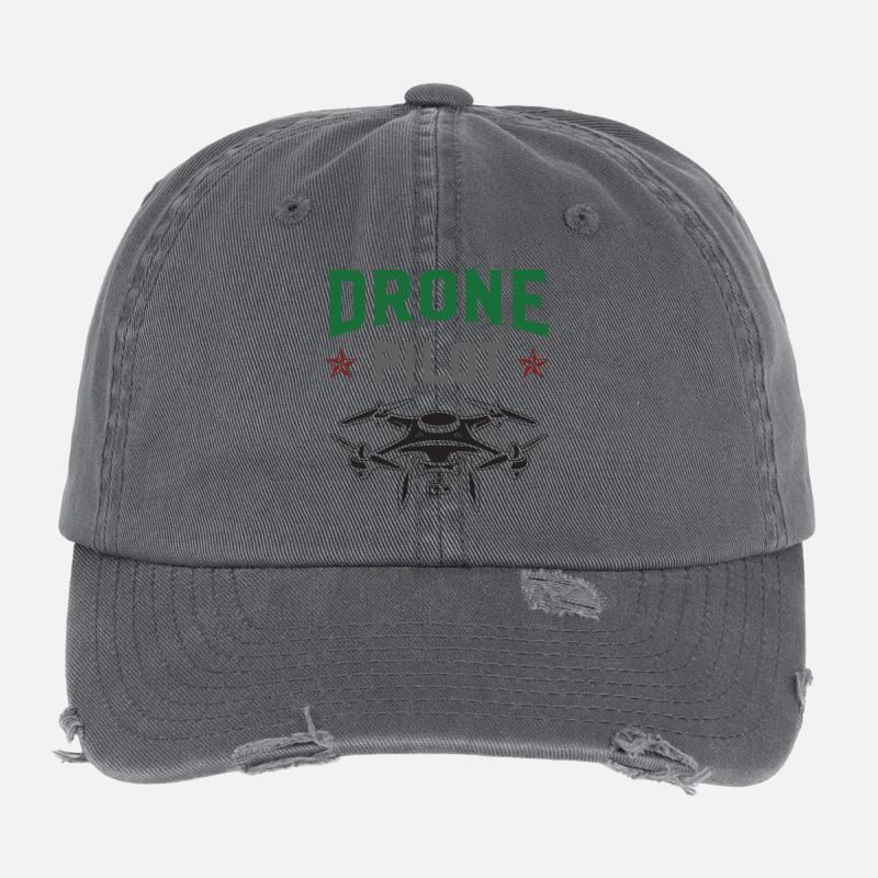 Drone Pilot - Flexfit Vintage Destroyed Cap - dark grey