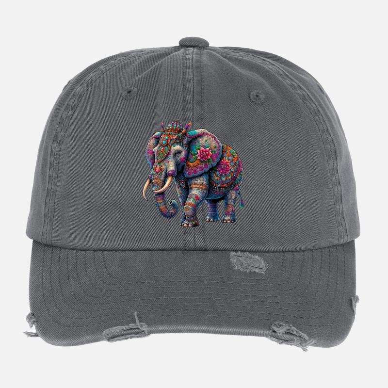 Éléphant Casquette vintage effet usé Flexfit