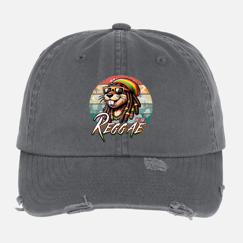 Bober Reggae - Rasta Bobr Marly Flexfit Vintage Destroyed Cap