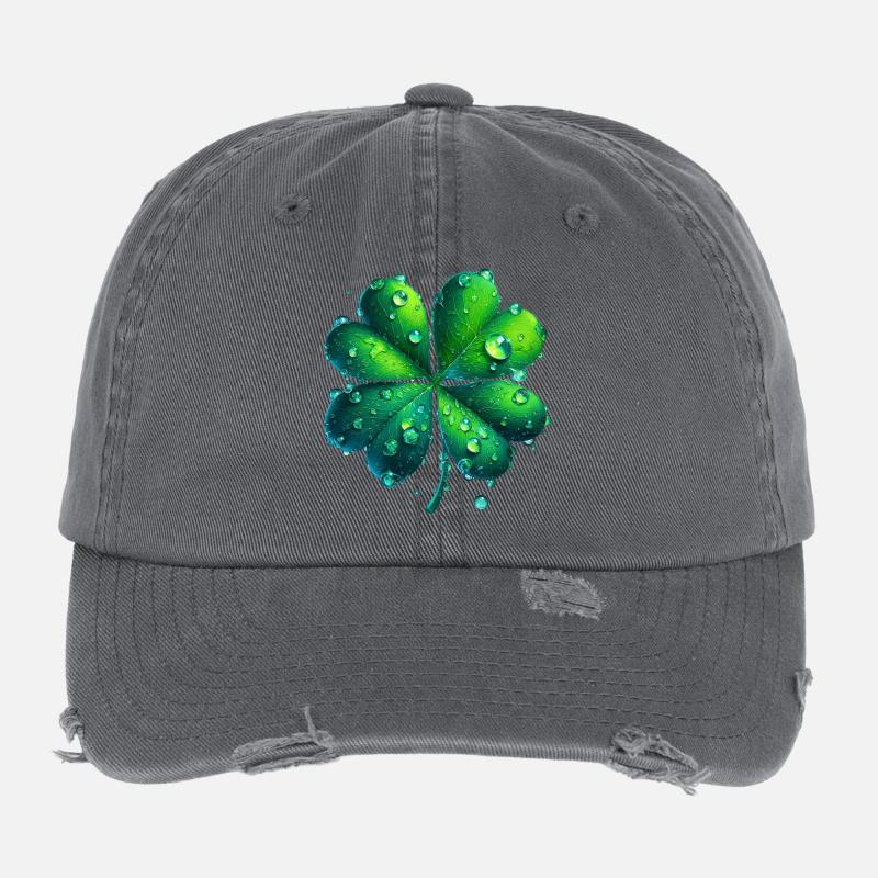 Trèfle à quatre feuilles Casquette vintage effet usé Flexfit