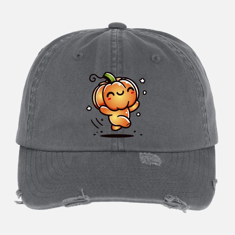 Dancing pumpkin - cute Halloween fun Flexfit Vintage Destroyed Cap