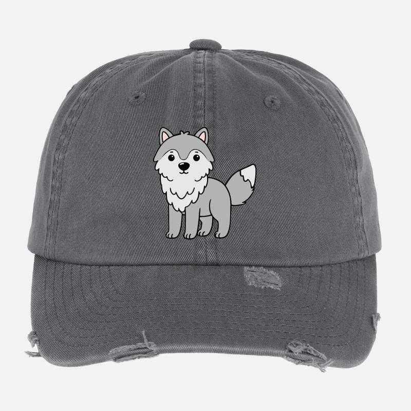 Wolf Wolves Flexfit Vintage Destroyed Cap