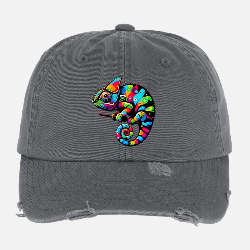 Caméléon - Casquette vintage effet usé Flexfit - charbon