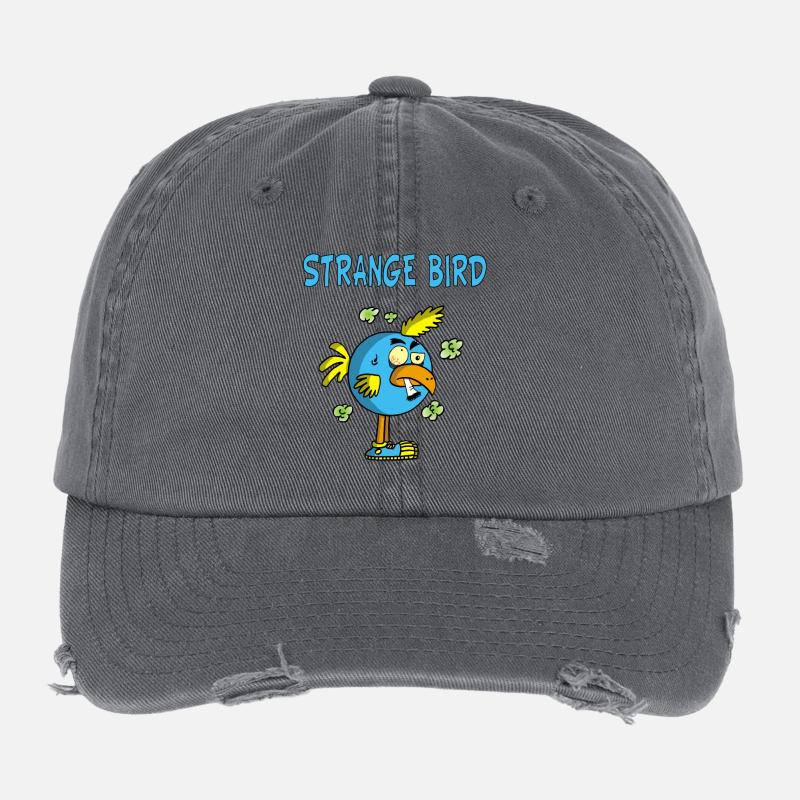 Strange Blue Bird Flexfit Vintage Destroyed Cap