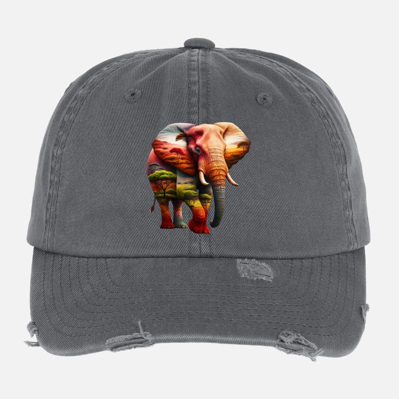 Éléphant Casquette vintage effet usé Flexfit