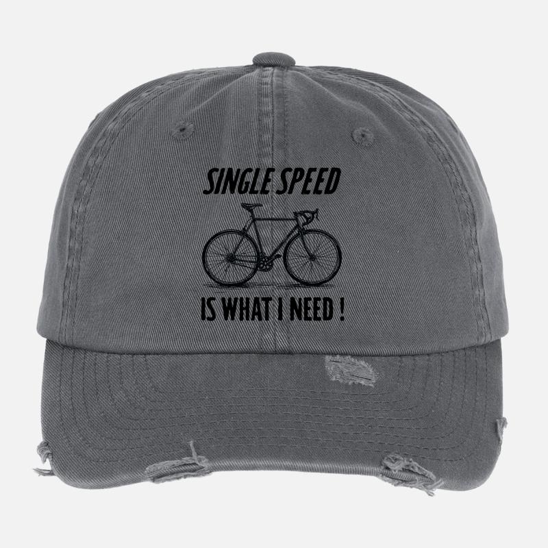 Single Speed is what i need Flexfit Vintage Destroyed Cap