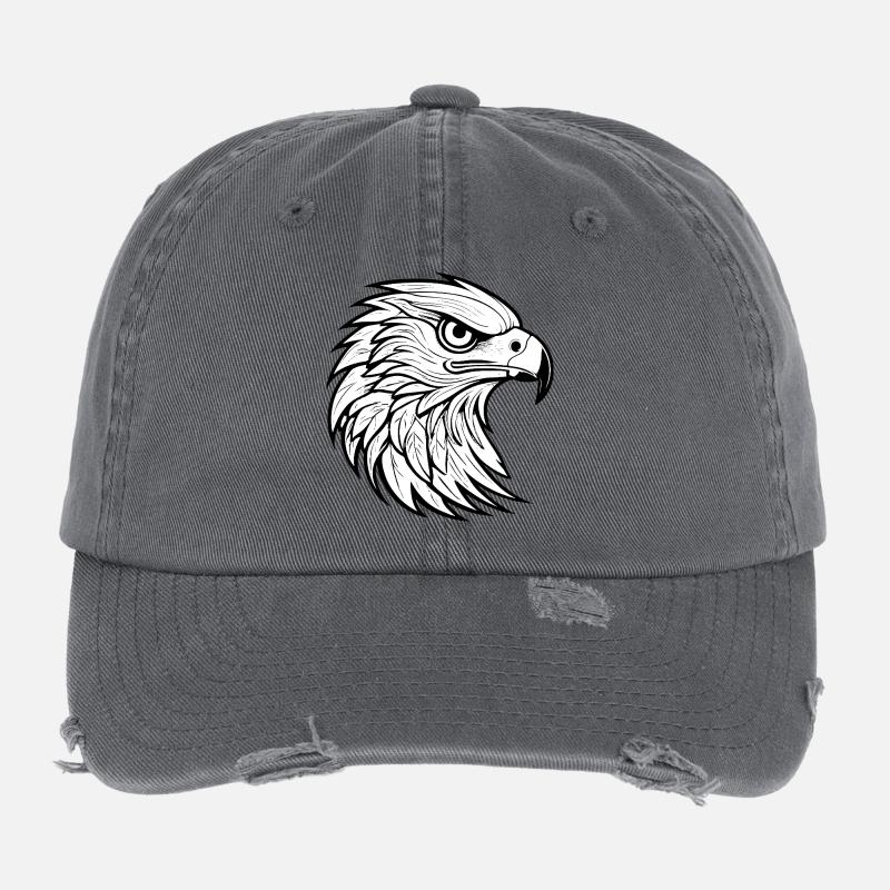 Conception stylisée de tête d’aigle Casquette vintage effet usé Flexfit