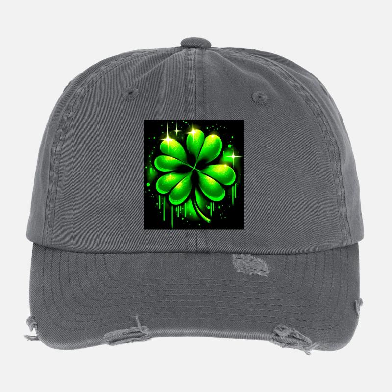Vierblättriges Kleeblatt Flexfit Vintage Destroyed Cap