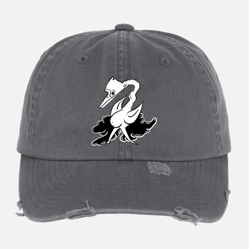 Fantasy Lying Animal with Flight Attributes Flexfit Vintage Destroyed Cap