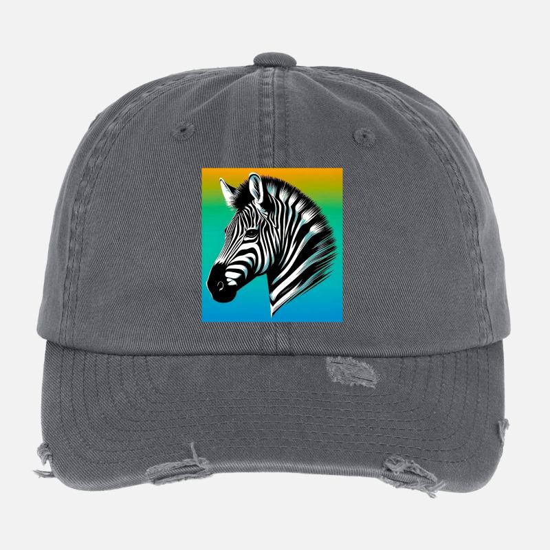 zèbre Casquette vintage effet usé Flexfit
