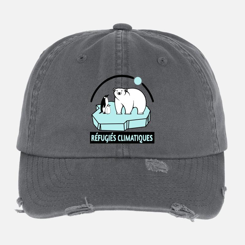 Réfugiés climatiques Casquette vintage effet usé Flexfit