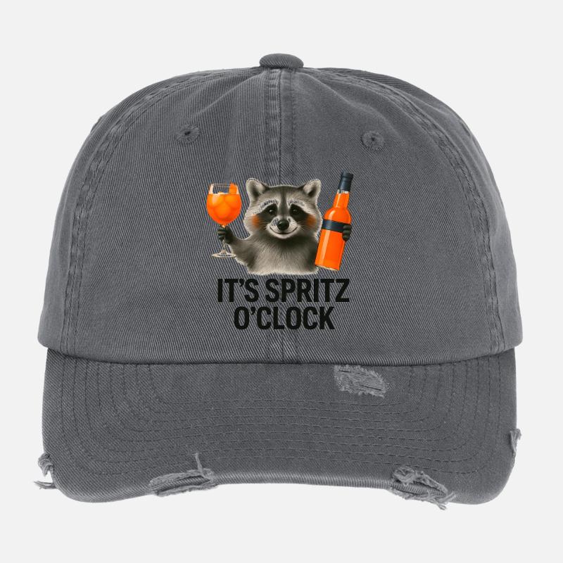 It's Spritz O'Clock Waschbär Party Geschenkidee Flexfit Vintage Destroyed Cap