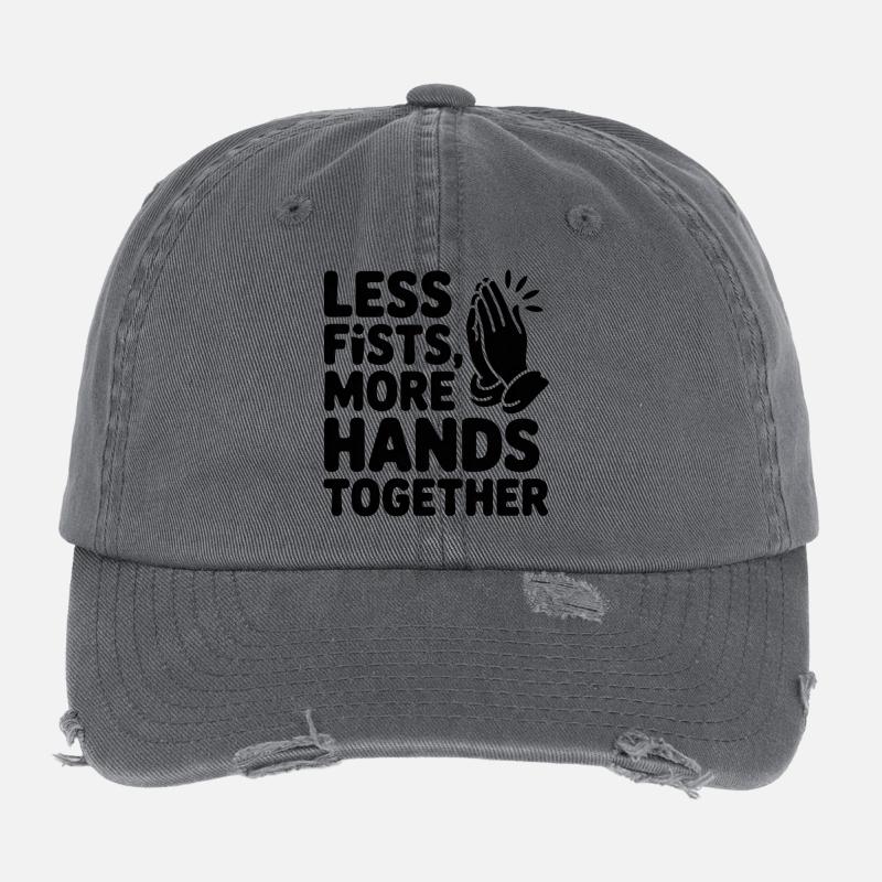 Moins de poings, plus de mains ensemble Prière Casquette vintage effet usé Flexfit