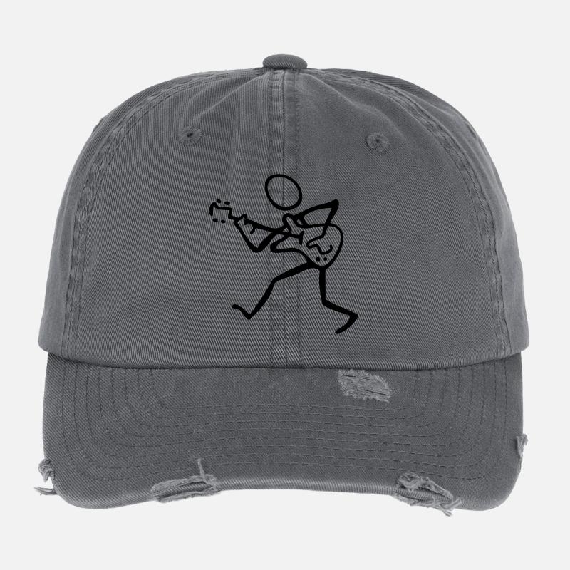 guitariste Casquette vintage effet usé Flexfit