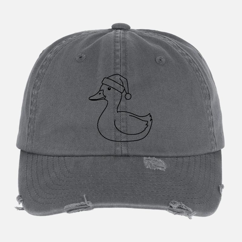 Art de lignes de canard de Noël Casquette vintage effet usé Flexfit