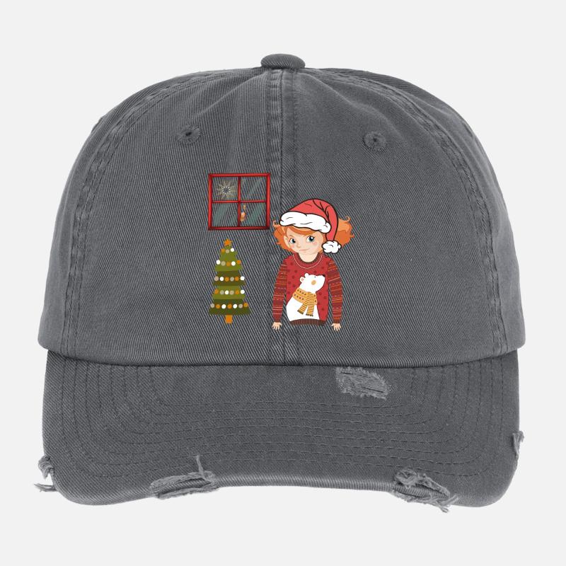 Winter magic - Flexfit Vintage Destroyed Cap - dark grey