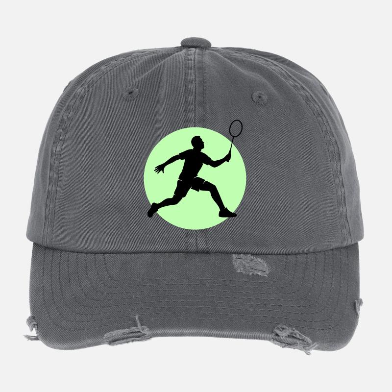 Badminton Spieler Vorhand Flexfit Vintage Destroyed Cap