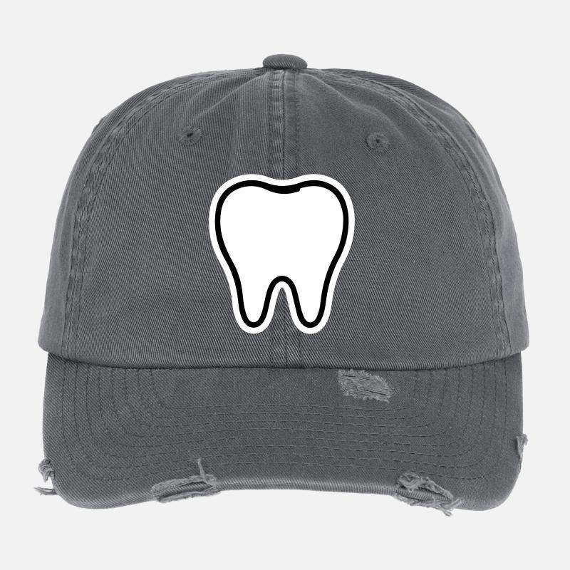 Tooth Symbol Flexfit Vintage Destroyed Cap