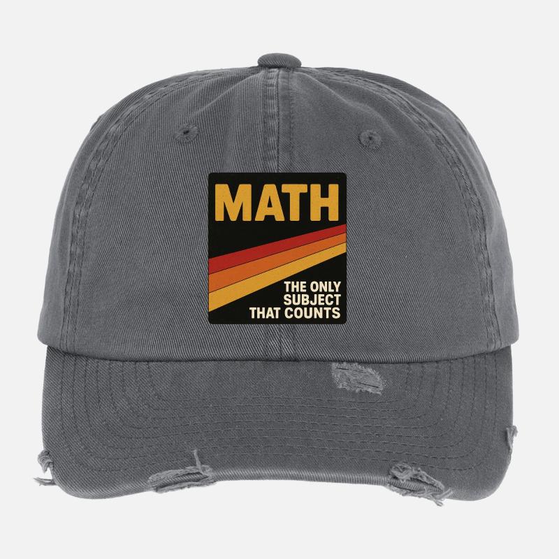 Vintage Math Counts Poster Flexfit Vintage Destroyed Cap