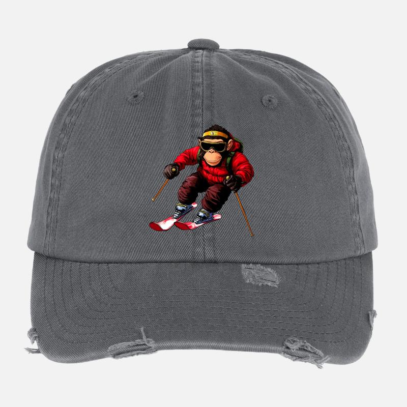 Monkey Ski Flexfit Vintage Destroyed Cap