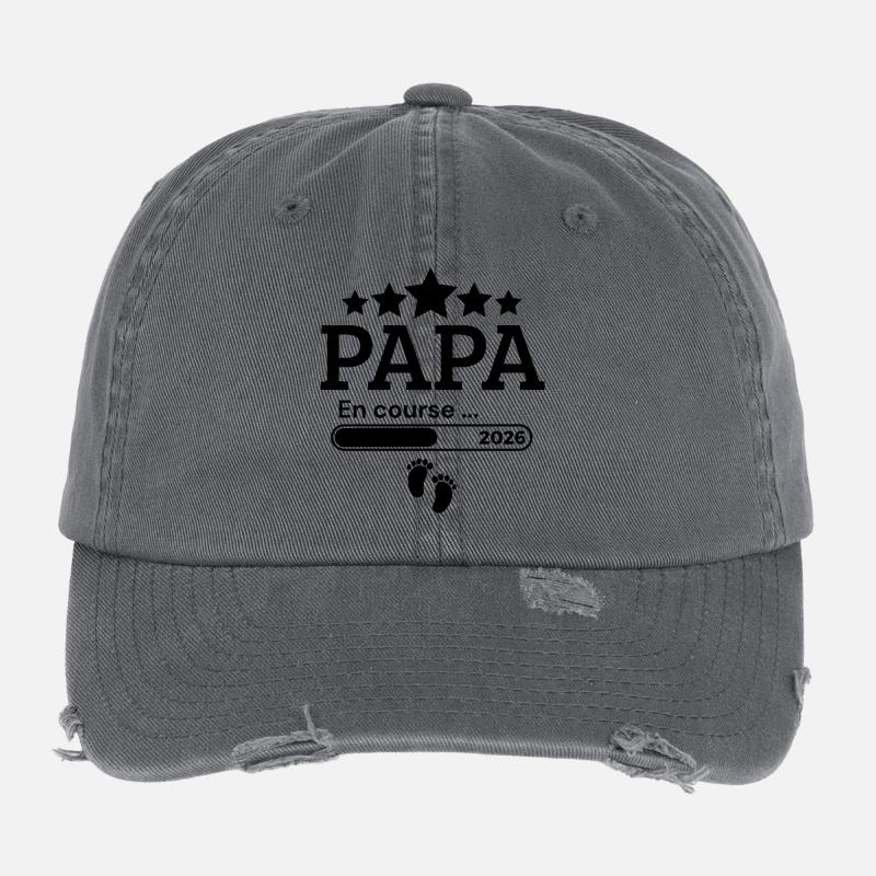 Dad in progress 2026 Pregnancy Announcement Future Flexfit Vintage Destroyed Cap