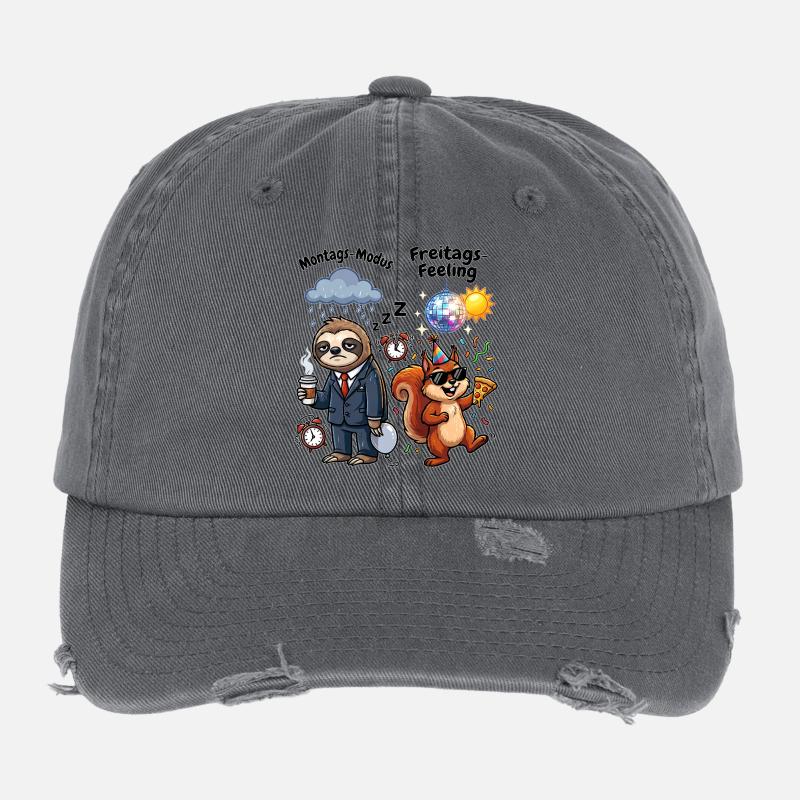 Monday mode vs Friday feeling Flexfit Vintage Destroyed Cap