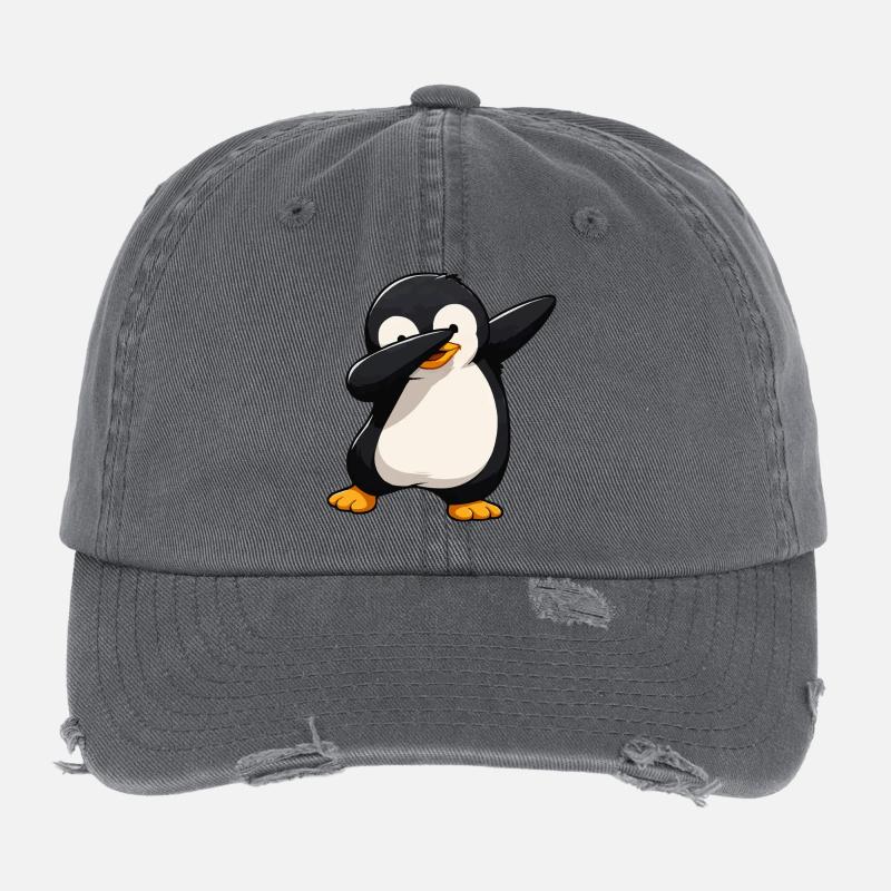 Dab Pinguin Comic Flexfit Vintage Destroyed Cap