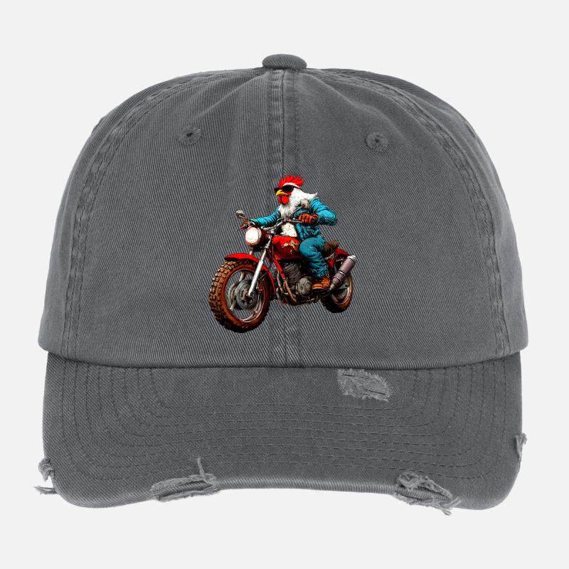 Huhn Motorrad Flexfit Vintage Destroyed Cap