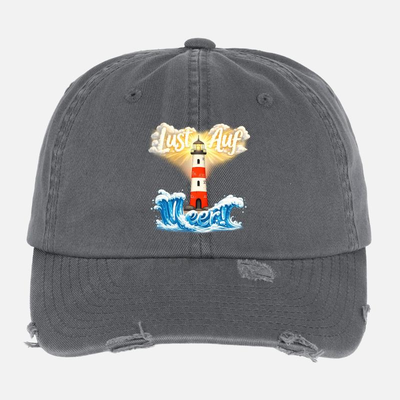 Lighthouse - Desire for the sea Flexfit Vintage Destroyed Cap
